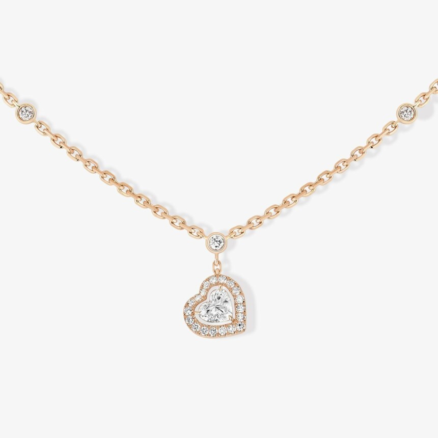 Messika Joy coeur necklace, rose gold, diamonds