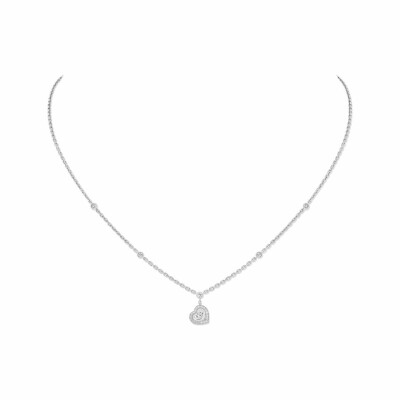 Collier Messika Joy Coeur en or blanc et diamants