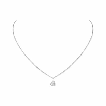 Collier Messika Joy Coeur en or blanc et diamants