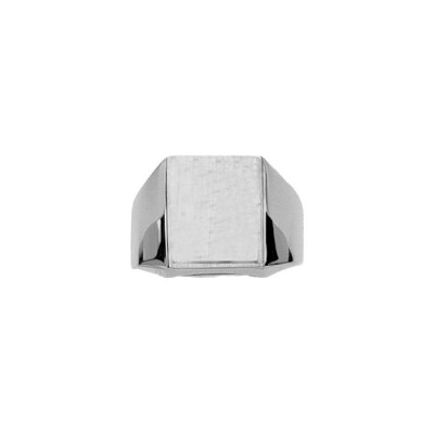 Chevalière massive en or blanc
