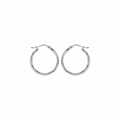 Boucles d'oreilles créoles en acier fil 2mm 20mm