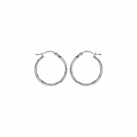 Boucles d'oreilles créoles en acier fil 2mm 20mm