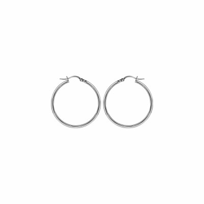 Boucles d'oreilles créoles en acier fil 2mm 30mm