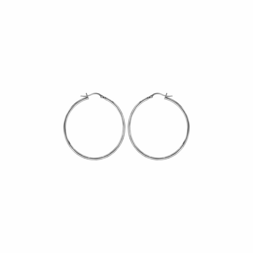 Boucles d'oreilles créoles en acier fil 2mm 40mm 