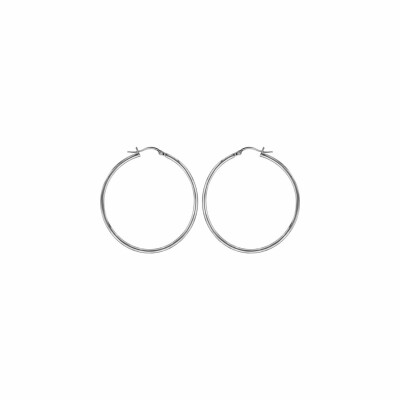 Boucles d'oreilles créoles en acier fil 2mm 40mm 