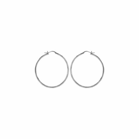 Boucles d'oreilles créoles en acier fil 2mm 40mm 