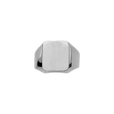 Chevalière massive en or blanc