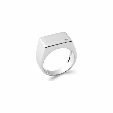 Bague en argent rhodié et oxydes de zirconium