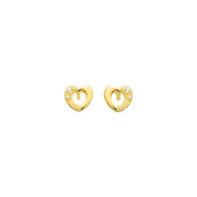 Puces d'oreilles en plaqué or et oxydes de zirconium