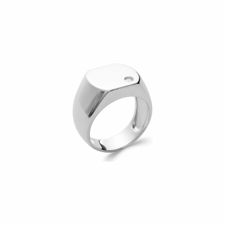 Bague en argent rhodié et oxydes de zirconium