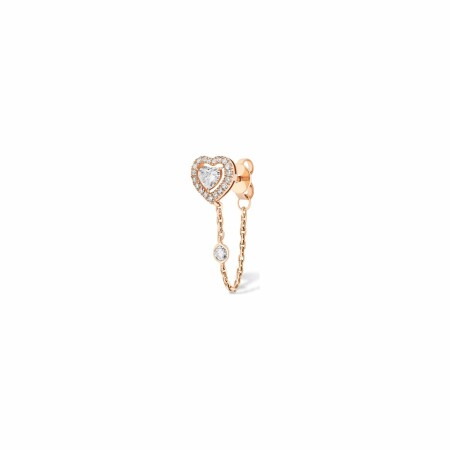 Mono boucle d'oreille Messika Joy Coeur en or rose et diamants