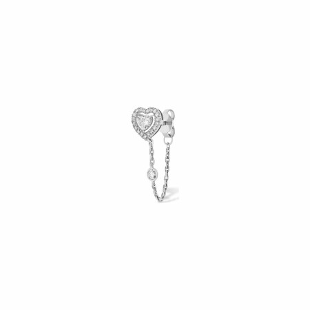 Mono boucle d'oreille Messika Joy Coeur en or blanc et diamants