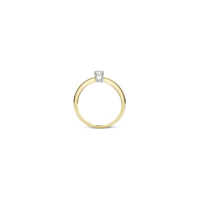 Bague Blush en or jaune, or blanc et zircon, taille 54