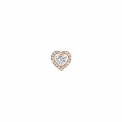 Mono boucle d'oreille Messika Joy Coeur en or rose et diamants