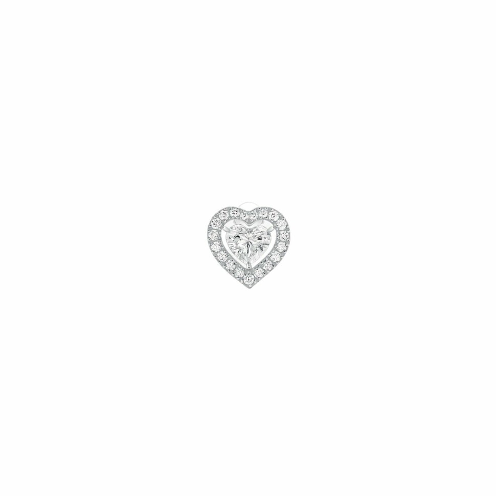 Mono boucle d'oreille Messika Joy Coeur en or blanc et diamants