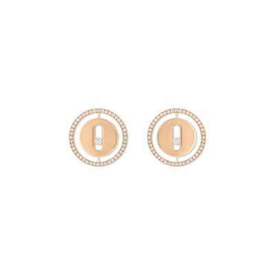 Boucles d'oreilles Messika Lucky Move en or rose et diamants