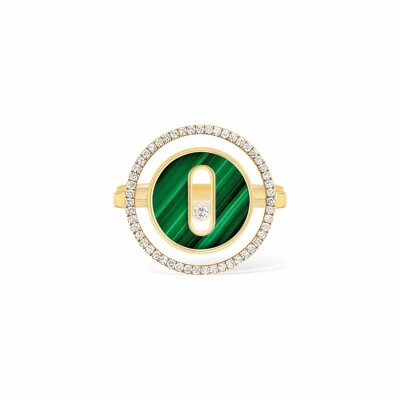 Bague Messika Lucky Move en or jaune, malachite et diamants