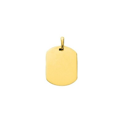 Pendentif à graver plaque tonneau en plaqué or