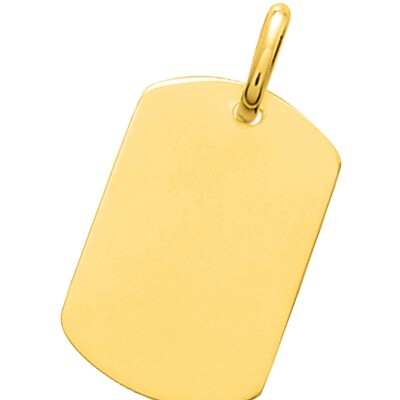 Pendentif à graver plaque tonneau en plaqué or
