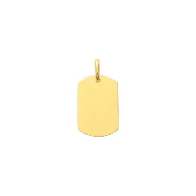 Pendentif à graver plaque tonneau en plaqué or