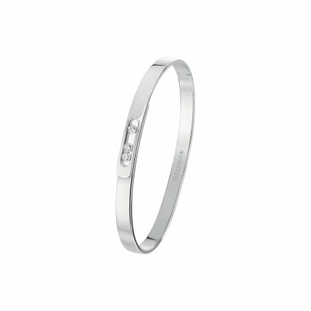 Bracelet Bangle Messika Move Noa PM grandes tailles en or blanc et diamants