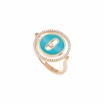 Bague Messika Lucky Move en or rose, turquoise et diamants
