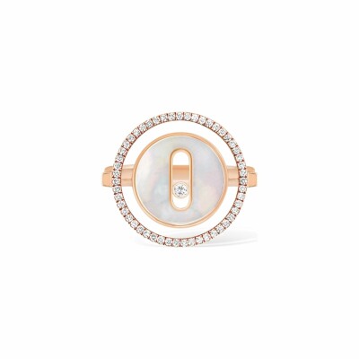 Bague Messika Lucky Move en or rose, nacre et diamants