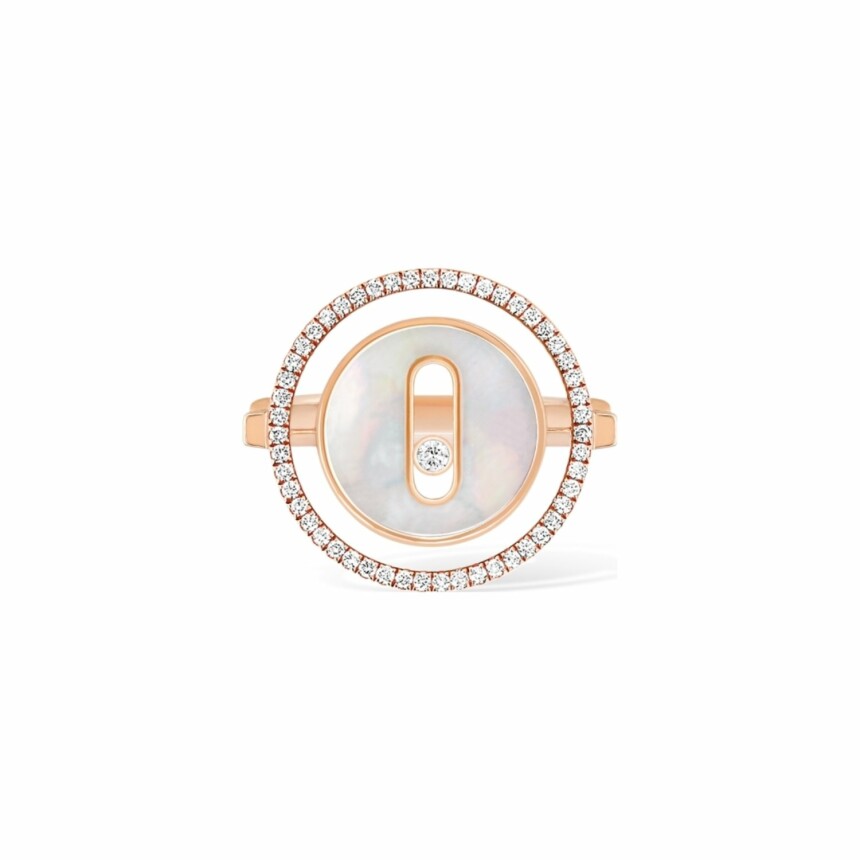 Messika Lucky Move ring, rose gold, nacre and diamonds