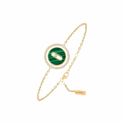 Bracelet Messika Lucky Move en or jaune, malachite et diamants