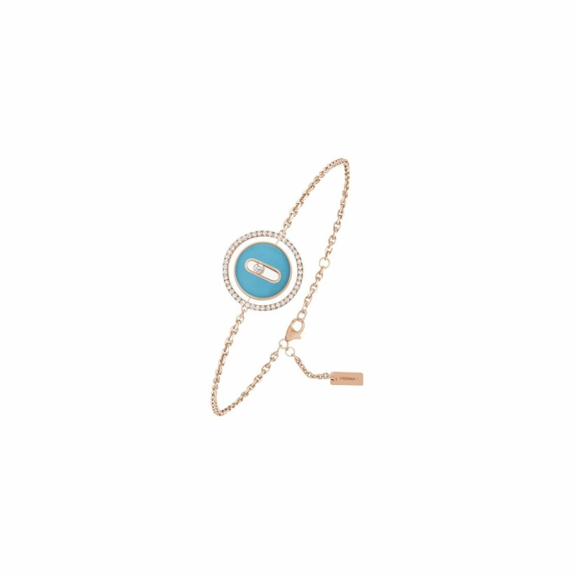 Messika Lucky Move S bracelet, rose gold, turquoise, diamonds