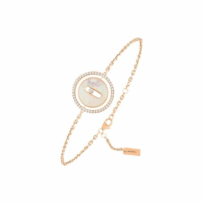 Bracelet Messika Lucky Move PM en or rose, nacre et diamants