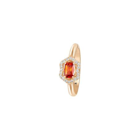 Bague Waskoll Fleurettes en or blanc et saphir orange