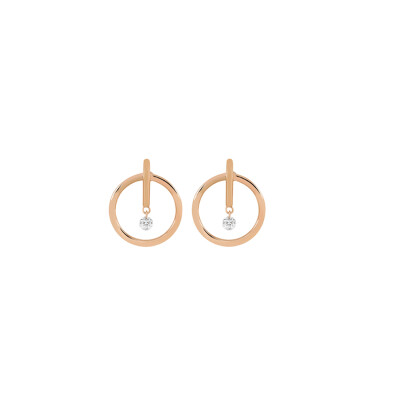 Boucles d'oreilles Filles en or Portrait en or rose et diamants