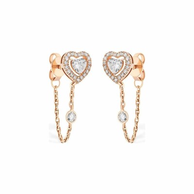 Boucles d'oreilles Messika Joy Coeur en or rose et diamants