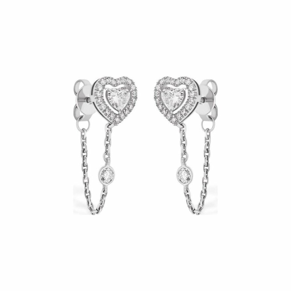 Messika Joy coeur earrings, white gold, diamonds