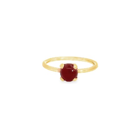 Bague en or rose et cornaline