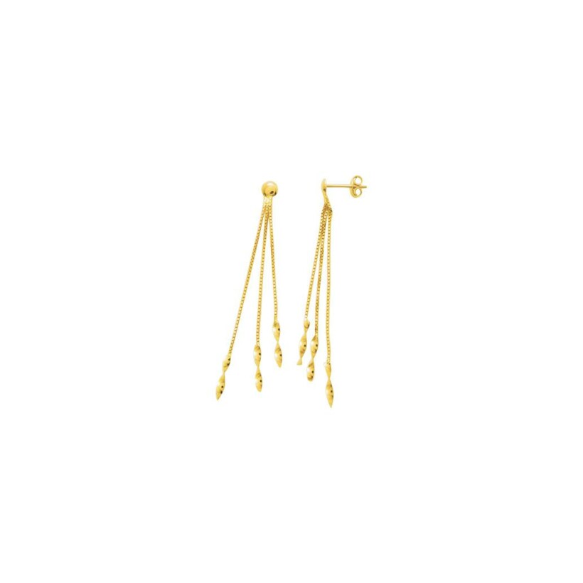 Boucles d'oreilles pendantes en or jaune