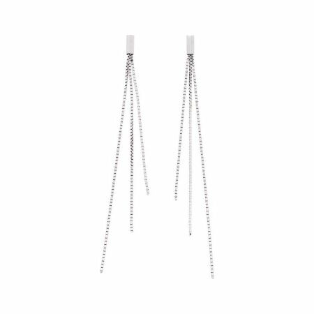 Boucles d'oreilles pendantes en or blanc