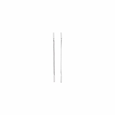 Boucles d'oreilles pendantes en or blanc