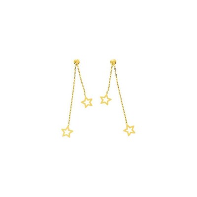 Boucles d'oreilles pendantes en or jaune