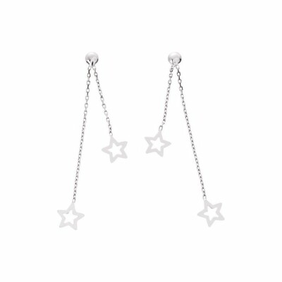 Boucles d'oreilles pendantes en or blanc