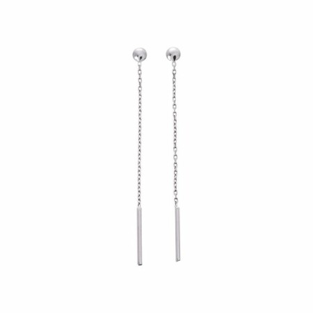 Boucles d'oreilles pendantes en or blanc