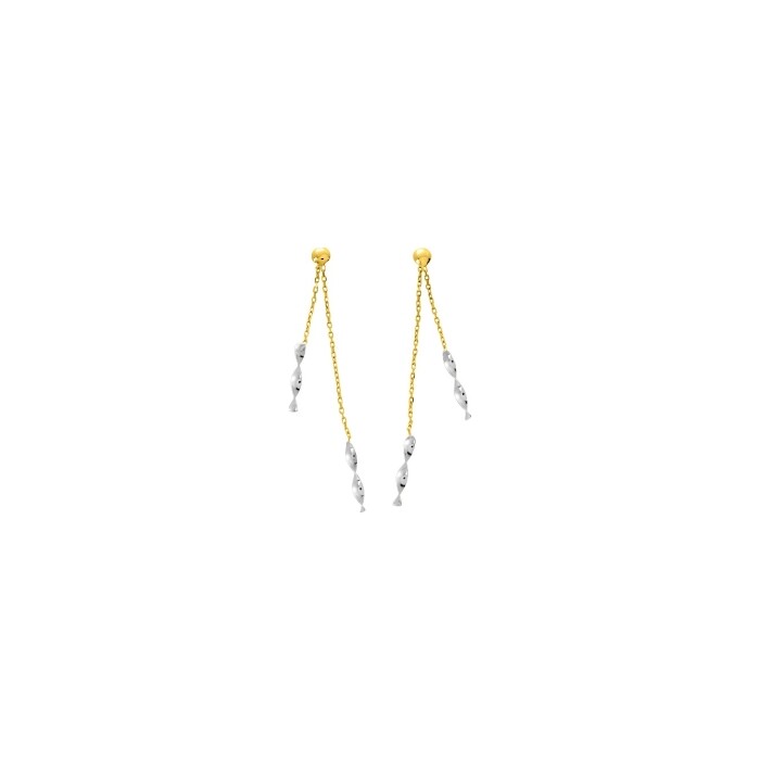 Boucles d'oreilles en or jaune et or blanc