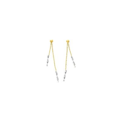 Boucles d'oreilles en or jaune et or blanc