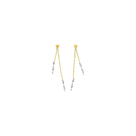 Boucles d'oreilles en or jaune et or blanc