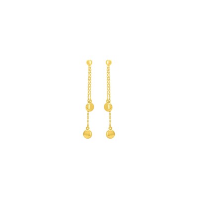 Boucles d'oreilles pendantes en or jaune