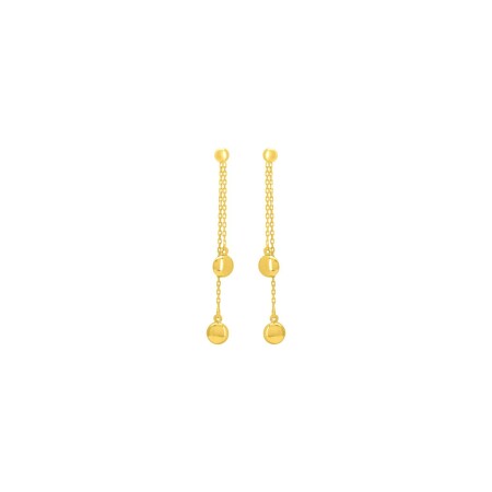 Boucles d'oreilles pendantes en or jaune