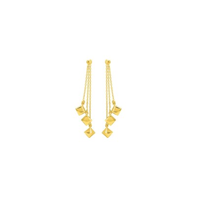 Boucles d'oreilles pendantes en or jaune