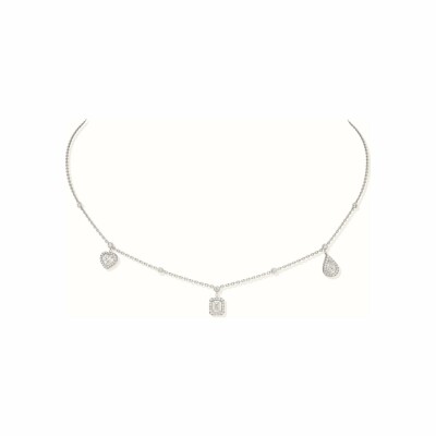 Messika My Twin Trio necklace, white gold, diamonds