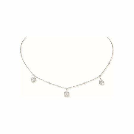 Collier Messika My Twin Trio en or blanc et diamants